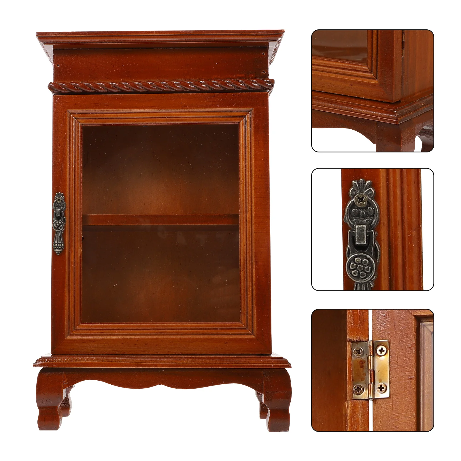

1pc Vintage Desktop Box Bedroom Jewelry Cosmetics Box Household Storage Rack