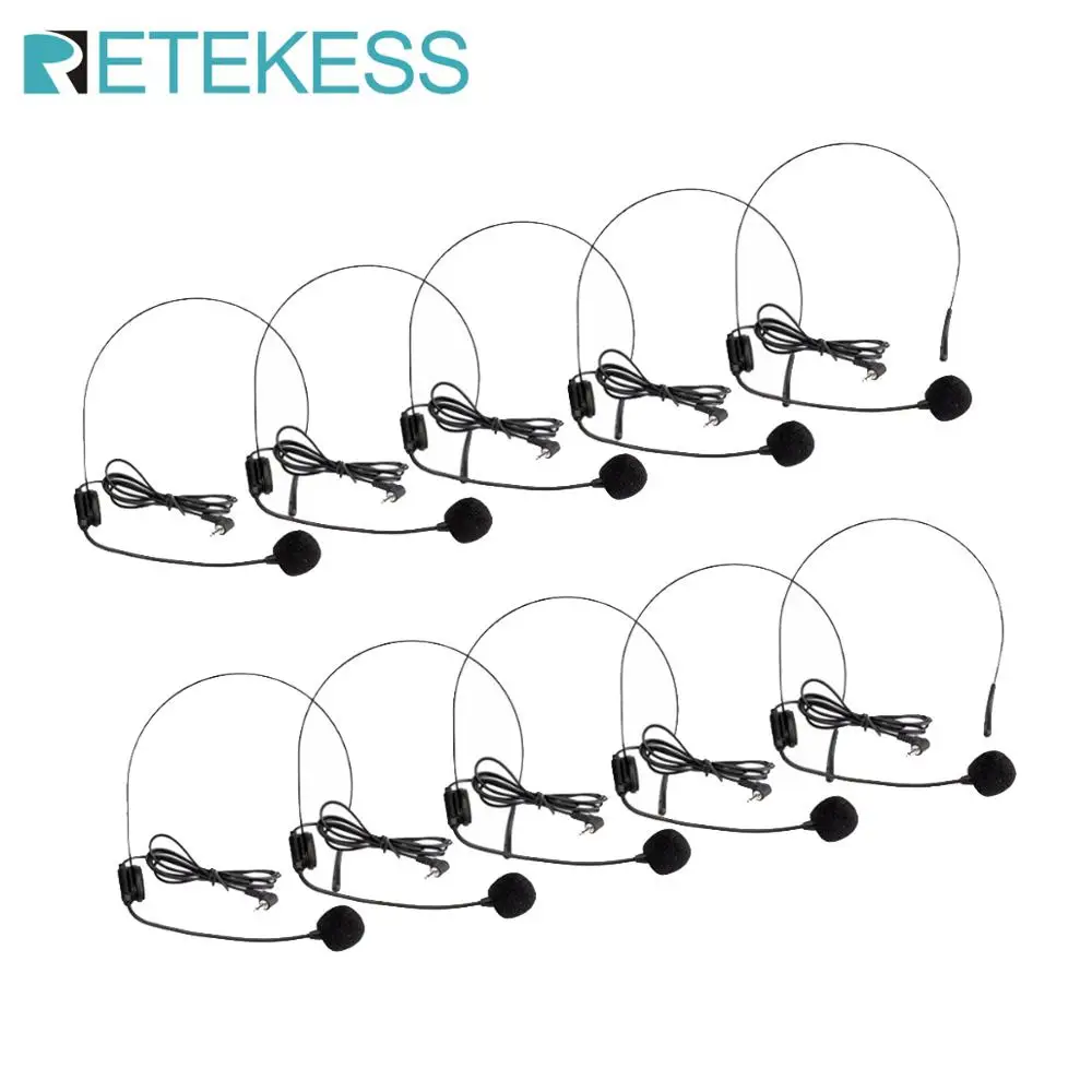 Мини-гарнитура Retekess F4512A 10 шт. микрофон конденсаторный для голосового усилителя