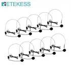 Мини-гарнитура Retekess F4512A, 10 шт., микрофон, конденсаторный микрофон для голосового усилителя, динамика, Беспроводная гид-система