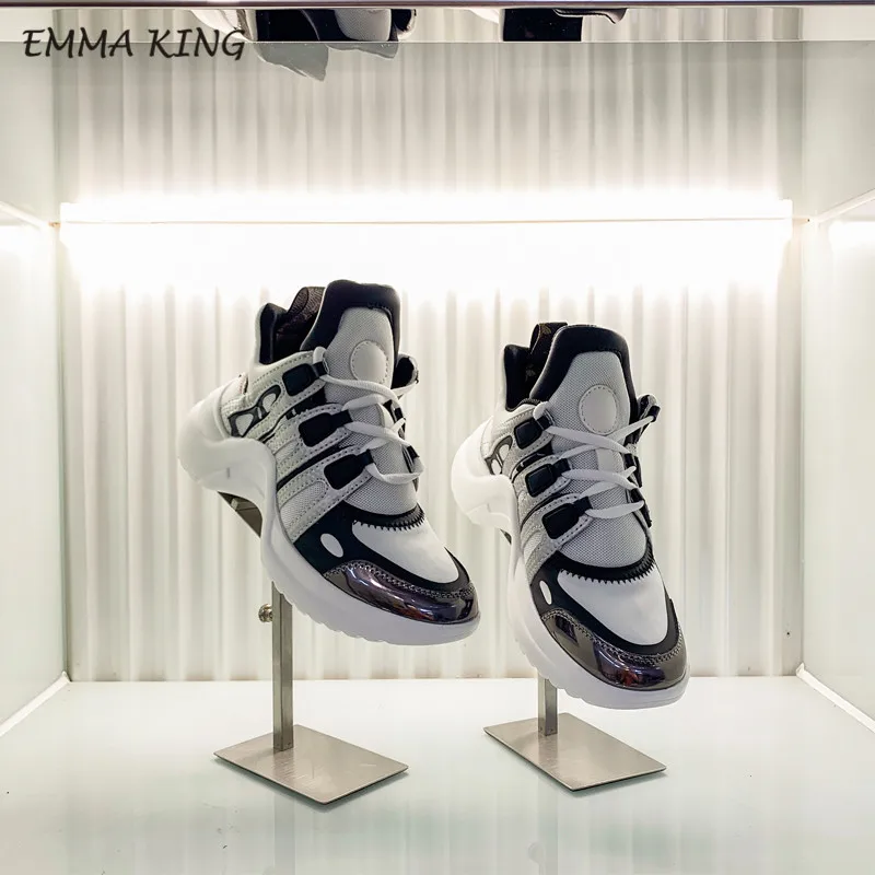 style 11 Emma king/Дизайнерские кроссовки на платформе; женская спортивная обувь на шнуровке для бега; Повседневная обувь из вулканизированной кожи и лайкры на плоской подошве; Прогулочные кроссовки - Цвет: style 11