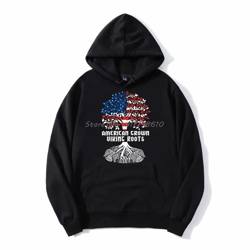 

American Viking Hoodie Vikings Heritage Roots Hoodie Men Hooded Fleece Hoodies Sweatshirt Streetwear Harajuku