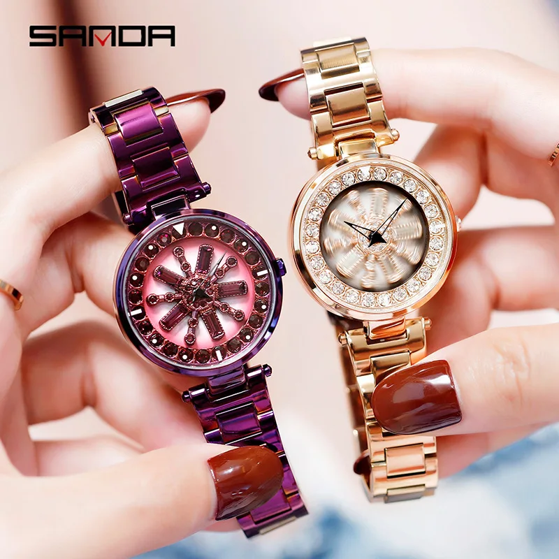 Лучший бренд счастливая фотография вращающиеся цветы Алмазный циферблат