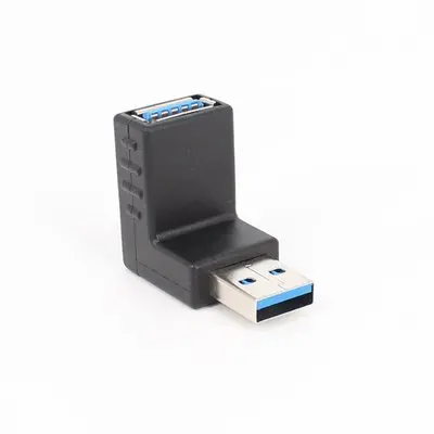 Адаптер угла 90 градусов L-образный USB 3 0 штекер A-A гнездо M/F черный конвертер