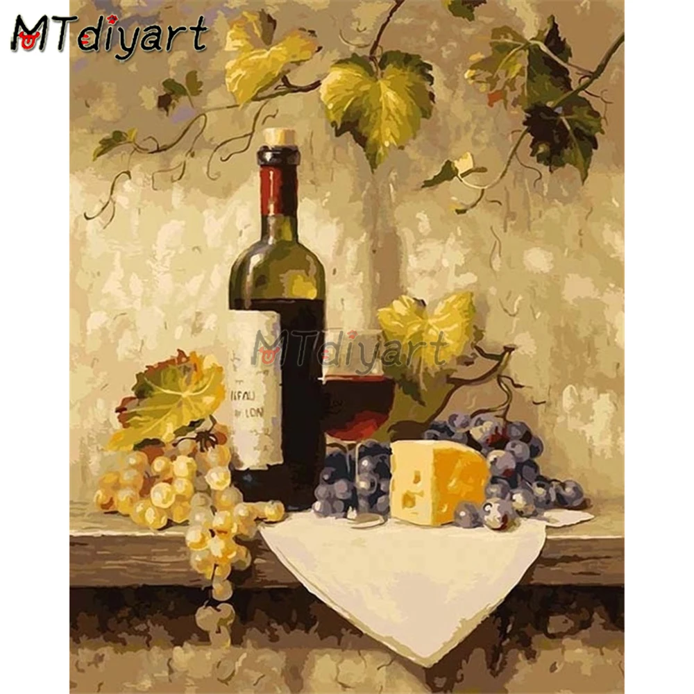 

MTdiyart алмазная живопись фрукты и красное вино 5D DIY искусство полная вышивка крестиком Мозаика роспись набор домашний декор подарочный набор