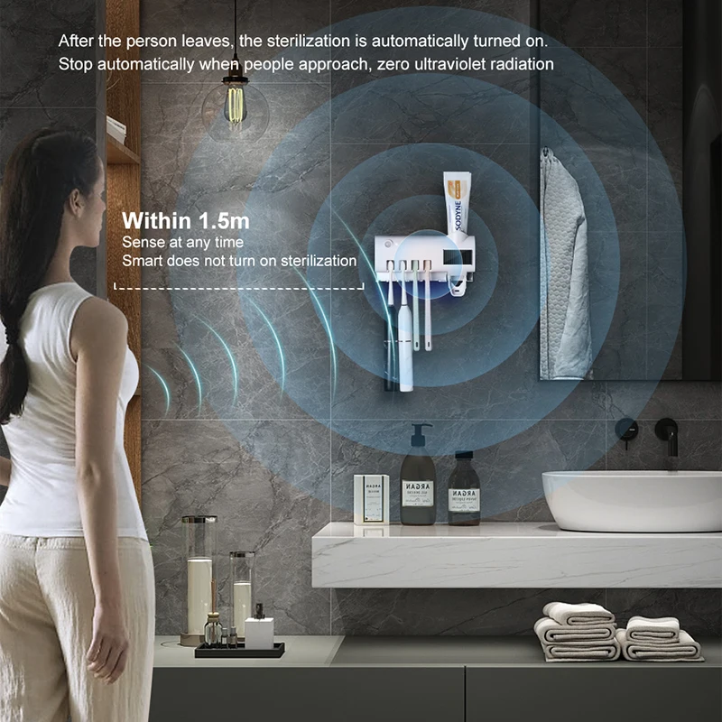 Держатель для ультрафиолетовых зубных щеток на солнечной энергии AHAWILL