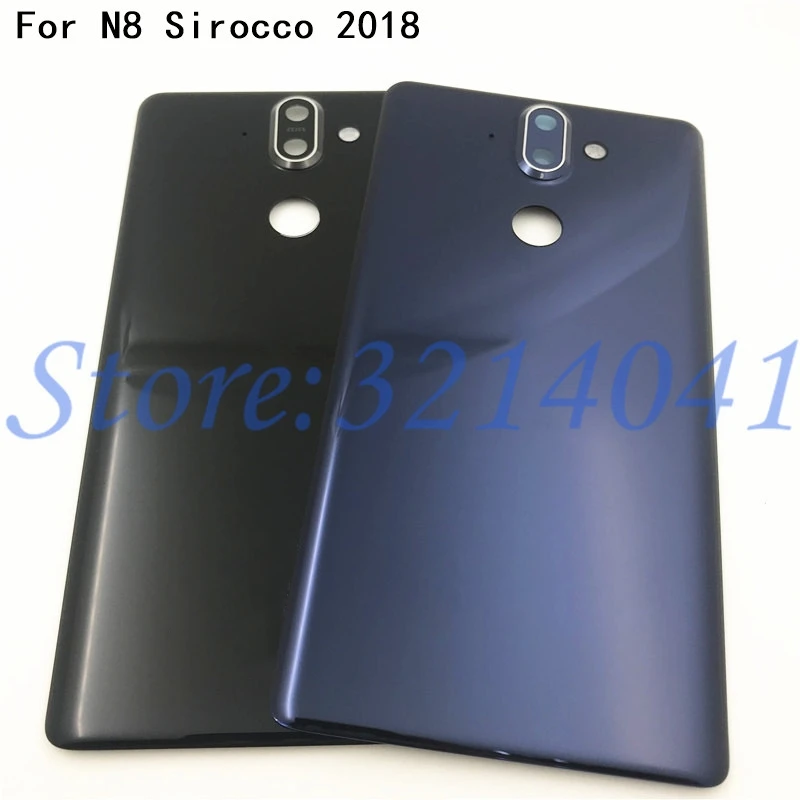 

100% Original Battery Cover 5.5" For Nokia 8 Sirocco 2018 TA-1005 Glass Rear Back Housing Battery Cover With Camera Lens