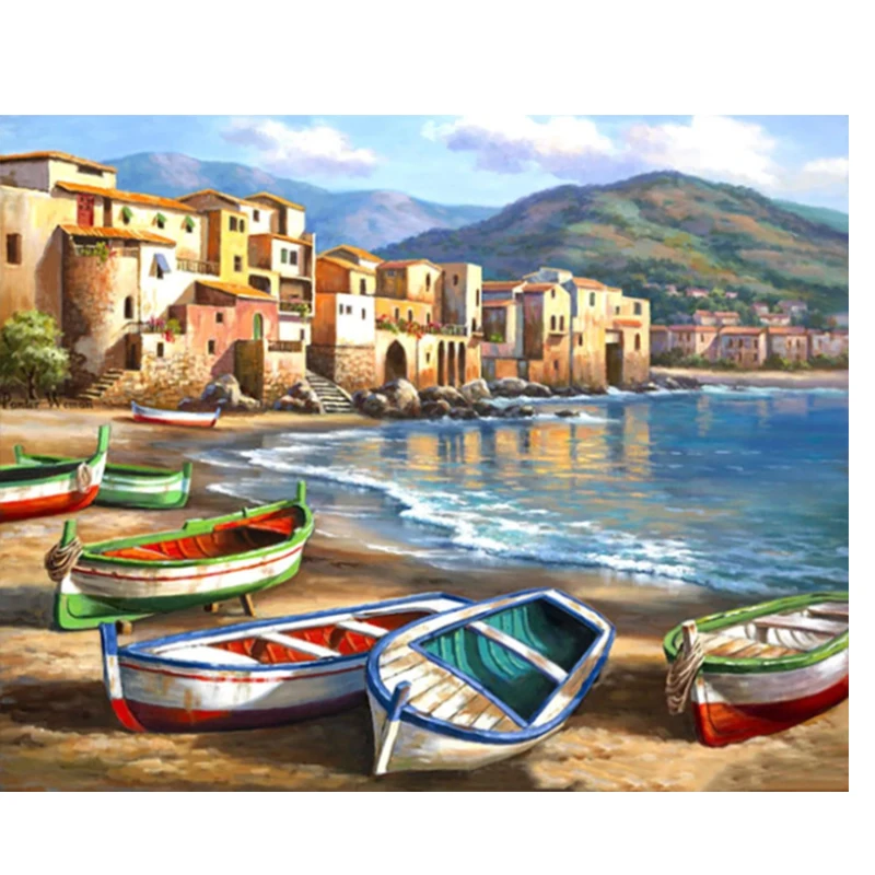 

Landscape Framed Picture DIY Oil Painting By Numbers Painting&Calligraphy For Home Decor Wall Art 40x50cm