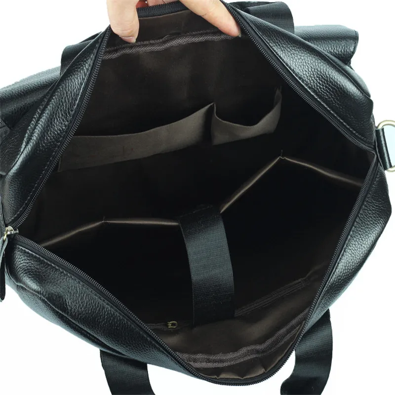 Nesitu новый черный из натуральной кожи 14 ''ноутбук офисные Мужские портфели