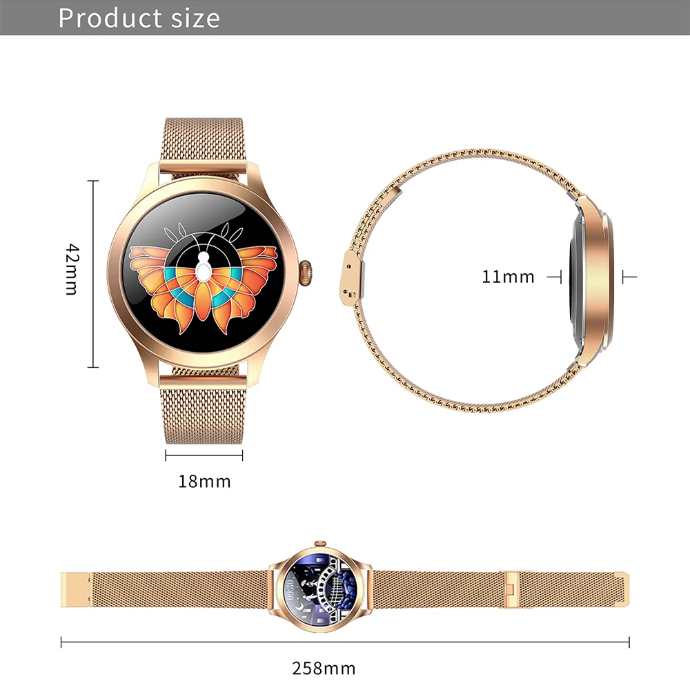 

Women Smart Watch Heart Rate Sleep Health Monitor Fashion Touch Smart Bracelet IP68 Waterproof Smart Sport Watch For Android iO