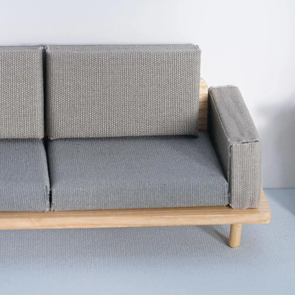 

Kawaii House Decoration Miniature Accessories Mini Dollhouse Toys Furniture Chair Model Sofa Sofa with Cushion