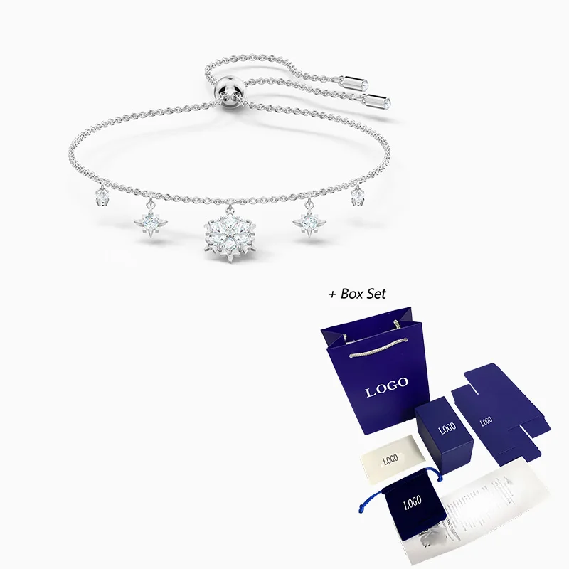 

2020 Fashion Jewelry SWA New MAGIC Bracelet White Gold Charming Catching Snowflake Decoration Feminine Romance Jewelry Gift