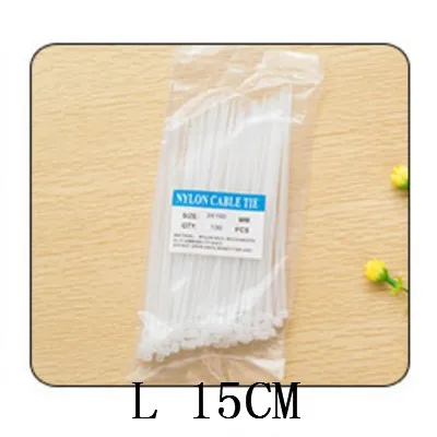 L 15X0.25CM 100 шт. ABS пластиковые кабельные стяжки застежка-молния провода обертывание ремень крепления многофункциональная Автоматическая блокировка галстук - Цвет: L 15X0.25CM