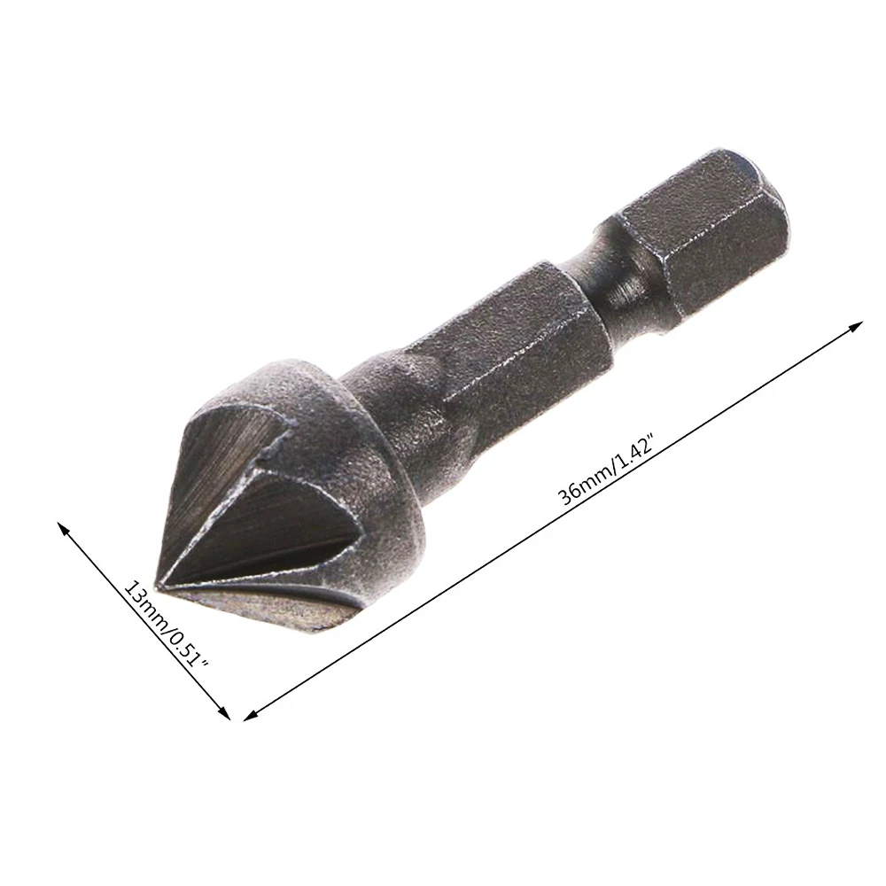 

Hexagonal Shank Chamferer With Six Edges For Sinking Hole Drilling Of Milling Cutter Woodworking Angle Point Bevel Cutting