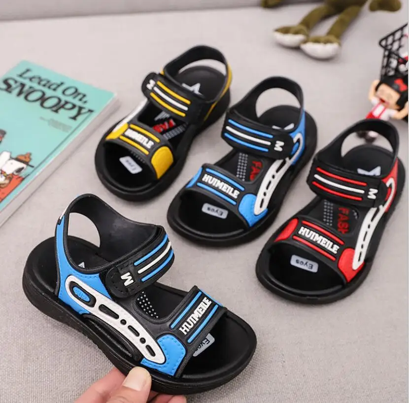 Новинка летние детские сандалии для мальчиков пляжная обувь на плоской подошве