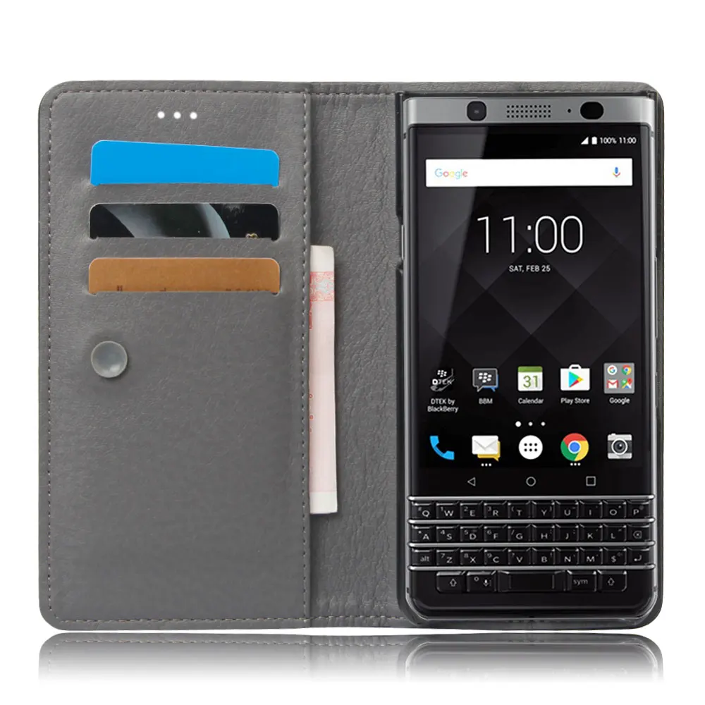 Для Blackberry KEYone чехол бизнес флип чехол-кошелек для Blackberry KeyOne из искусственной кожи тонкий телефон Fundas модный