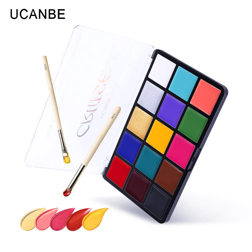 Живопись для лица тела палитра Хэллоуин белая краска кисти безопасные дети флэш