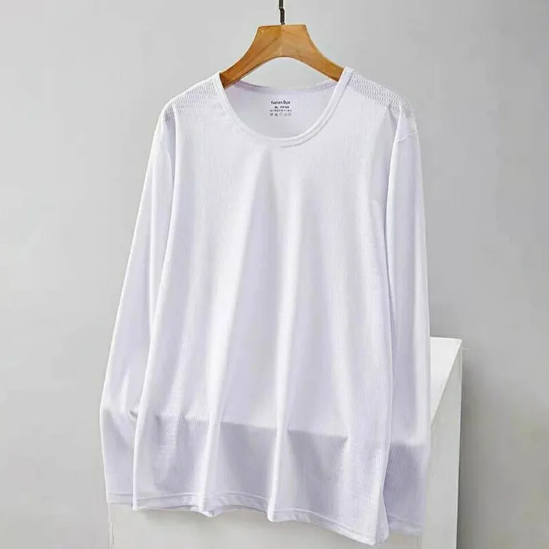 

Summer spring Men sports Quick dry tshirts long sleeve hole Breathable outdoor tees large size 7XL 8XL 9XL 10XL tops elasticity