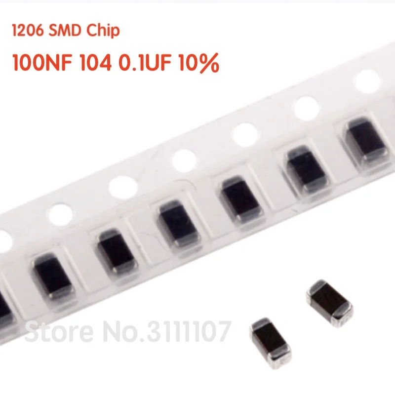 

Многослойный керамический конденсатор 100 шт./лот 104 НФ 0,1 мкФ 1206 ошибка 10% 50 в SMD с толстой пленкой