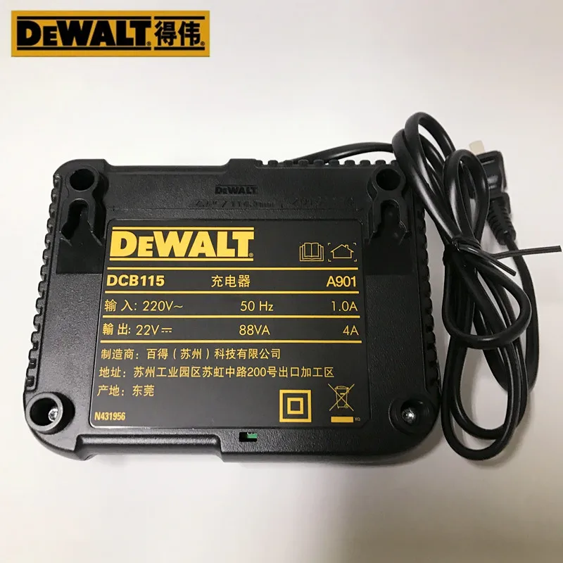 Зарядное устройство DCB115 220 240 В для DEWALT DCH133 DCD996 DCD995 DCD991 DCD990 DCD796 DCD795 DCD790 DCD785 DCD777 DCD735
