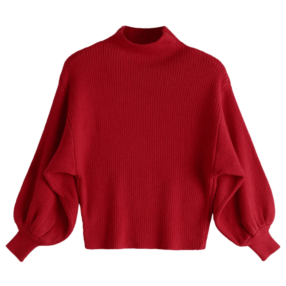 ZAFUL пуловер с рукавами-фонариками тонкий свитер женский осенне-зимний Водолазка