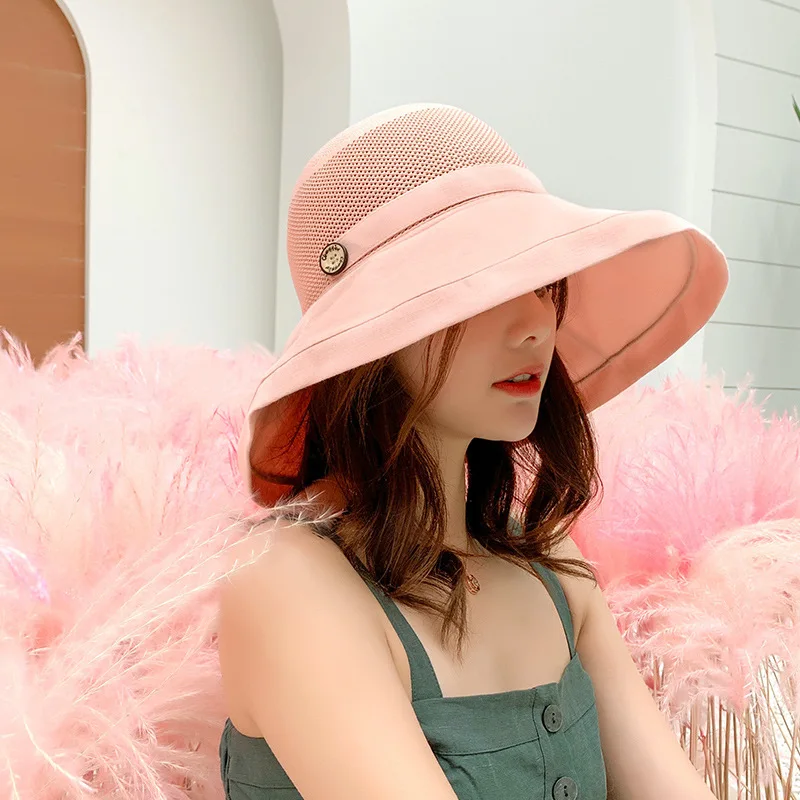 

Women Summer Hat Simple Foldable Wide Brim Floppy Girls Fashion Sun Hat Beach UV Protect Travel Bucket Hats Lady Cap Female