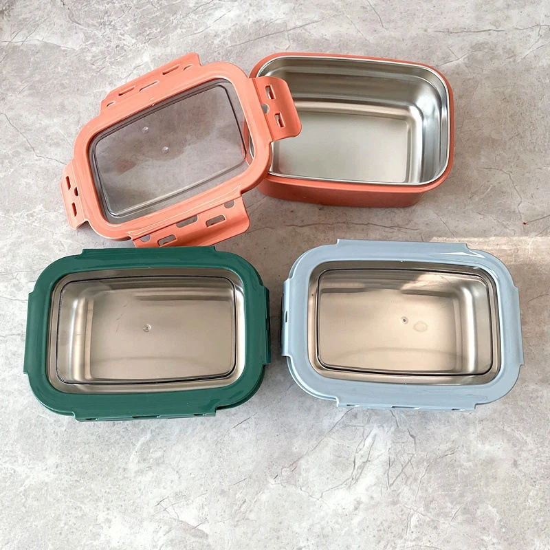 

304 Stainless Steel Insulated Bento Box Office Workers Can Microwave Lunch Box Student School with Lunch Portable Rice Box