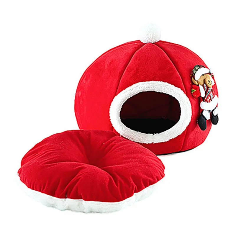 Домик палатка для собак и кошек зимнее теплое гнездо мягкий складной коврик сна
