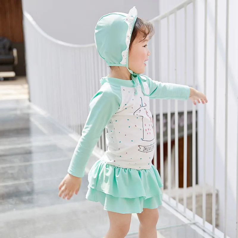 Tullhoka/Детский милый рисунок единорога купальный костюм для девочек детский