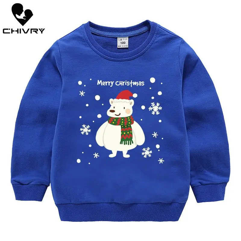 Детская толстовка худи для мальчиков и девочек Рождественский хлопковый пуловер