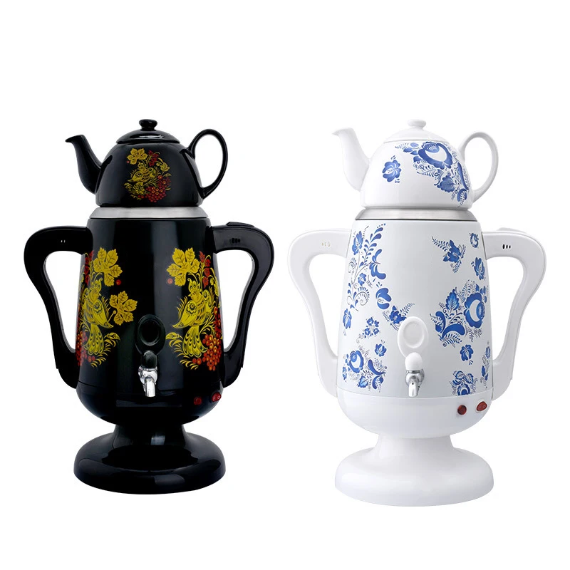 Электрическая сине белая фарфоровая чайница самовар турецкий чайник 4 5 л чайная