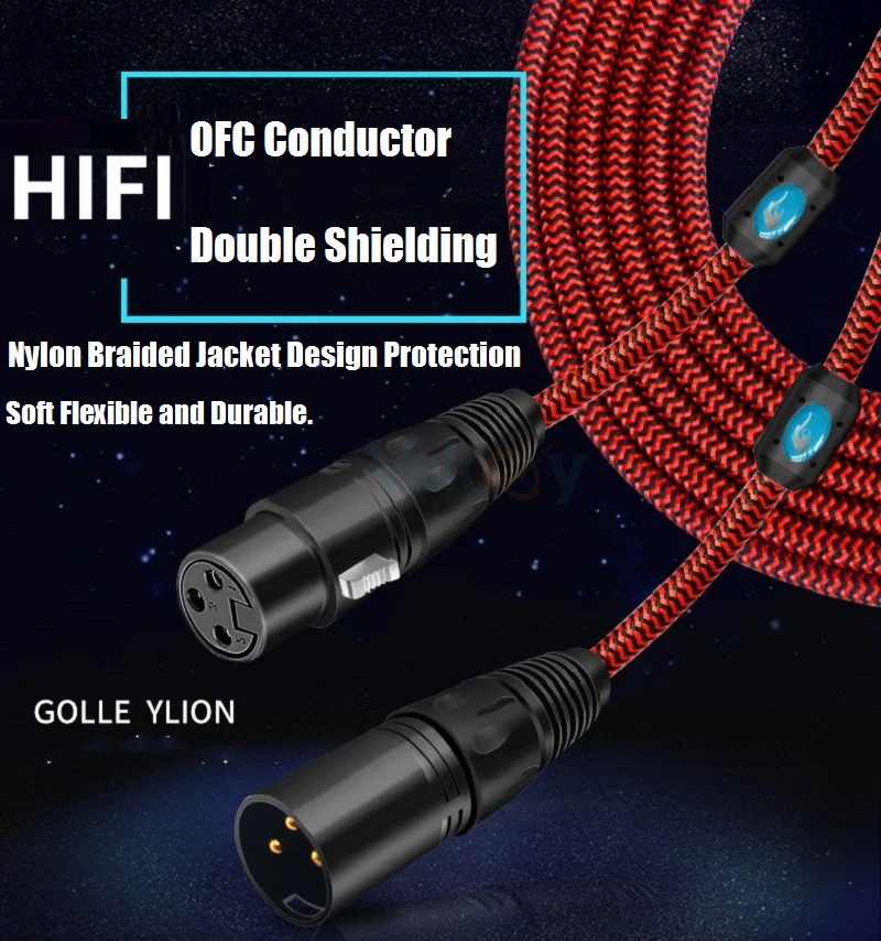 3Pin XLR штекер-гнездо Аудио Удлинительный кабель для микрофона усилитель