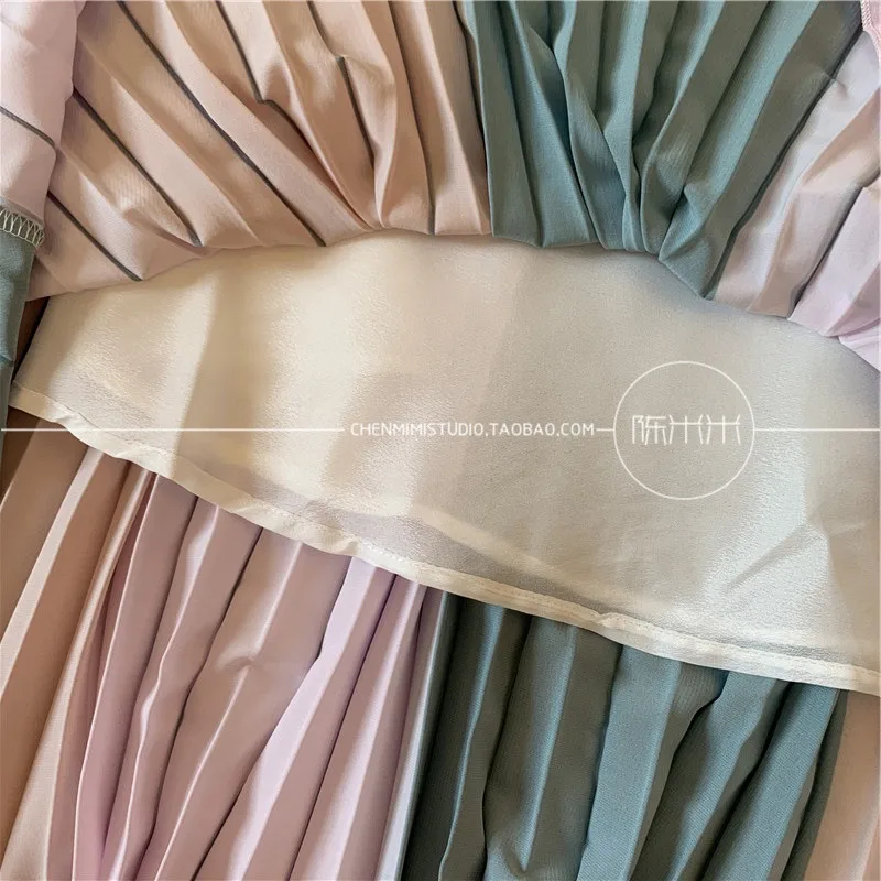 Женская шифоновая длинная юбка романтичная Радужная А силуэта с высокой талией и