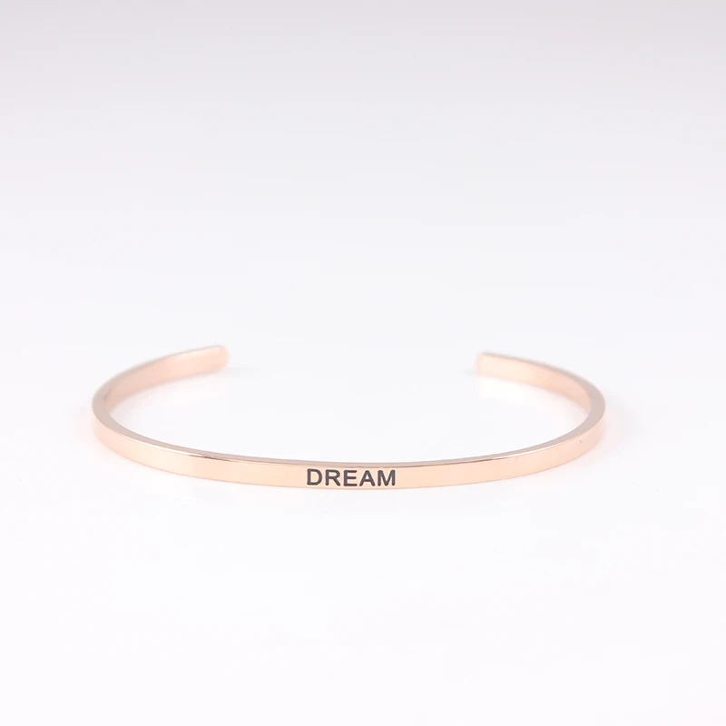 Лидер продаж 2021 Браслет-манжета из нержавеющей стали цвета розового золота с