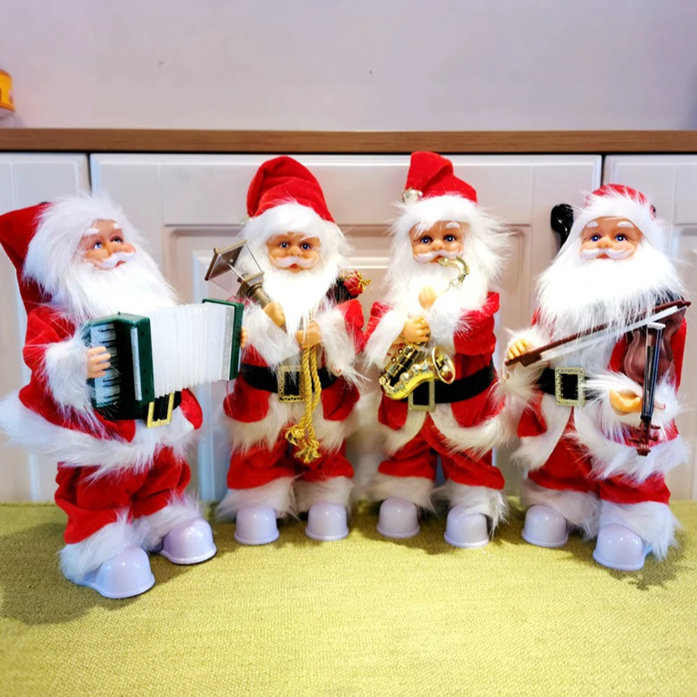 

30cm Christmas Dancing Santa Claus Toys Electric Music Singing Xmas Dolls Decoration for Home Garden Christmas Prop Navidad Gift