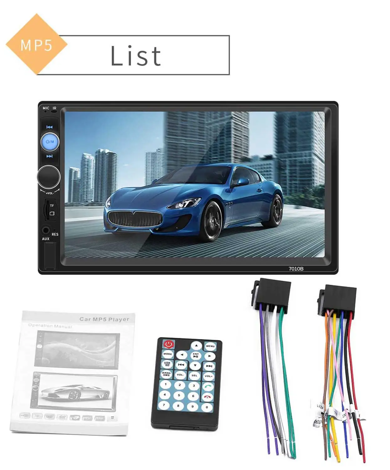 

Universal 2 din Radio 7" HD Autoradio Mirror Link Car Multimedia Player Bluetooth Touch Screen Auto audio Car Stereo1model 7010B