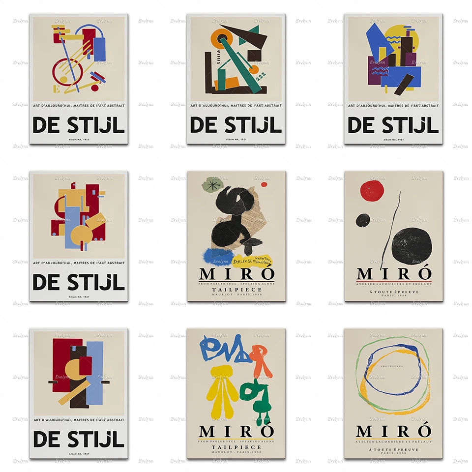 Joan Miro Maleri Litografi Винтаж выставки плакатов датский де стиль плакат принты для