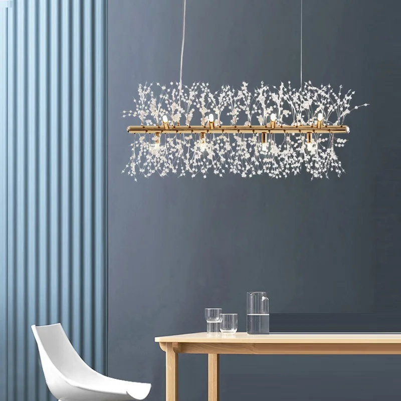 Прямоугольная светодиодный ная люстра с одуванчиками роскошный светильник