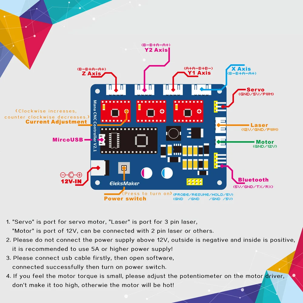 XYZ 3 осевая панель управления шаговым двигателем для настольного лазерного
