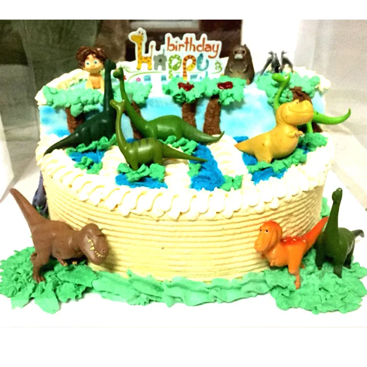 12 шт./компл. тропический Топпер для торта в джунглях с динозавром вечерние