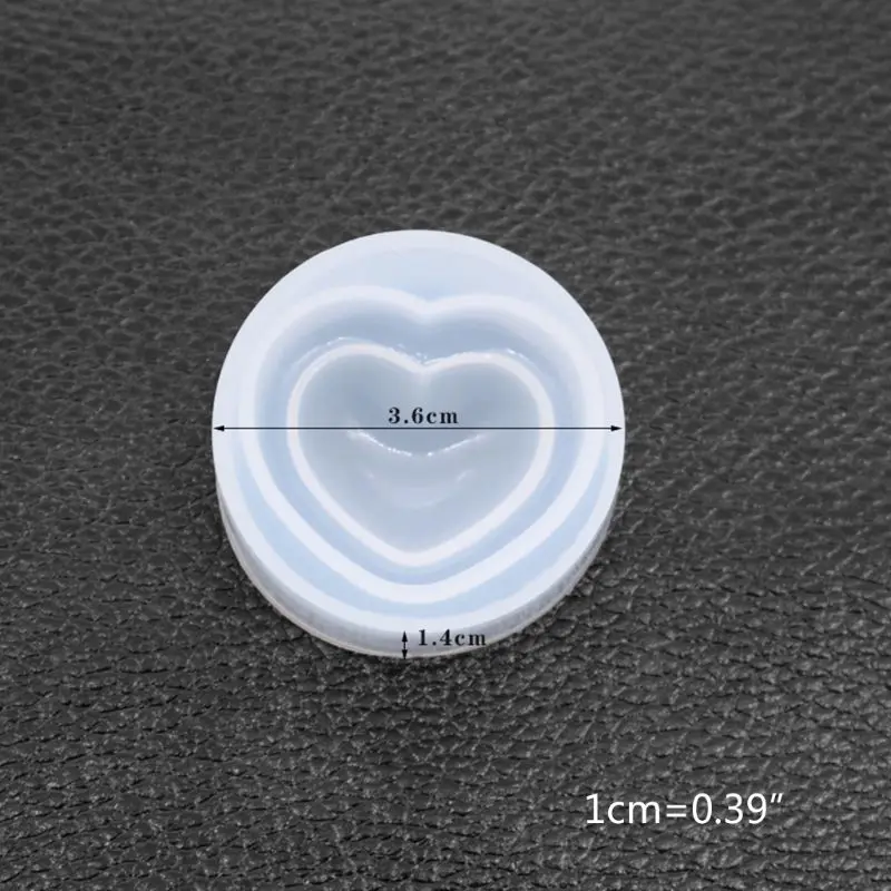 Прозрачная эпоксидная силиконовая форма двухслойная в форме сердца формы для