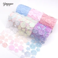 8cm 10cm 12cm flower embroidered tulle cherry blossom mesh fabric rainbow color diy handmade craft ornament material supplies