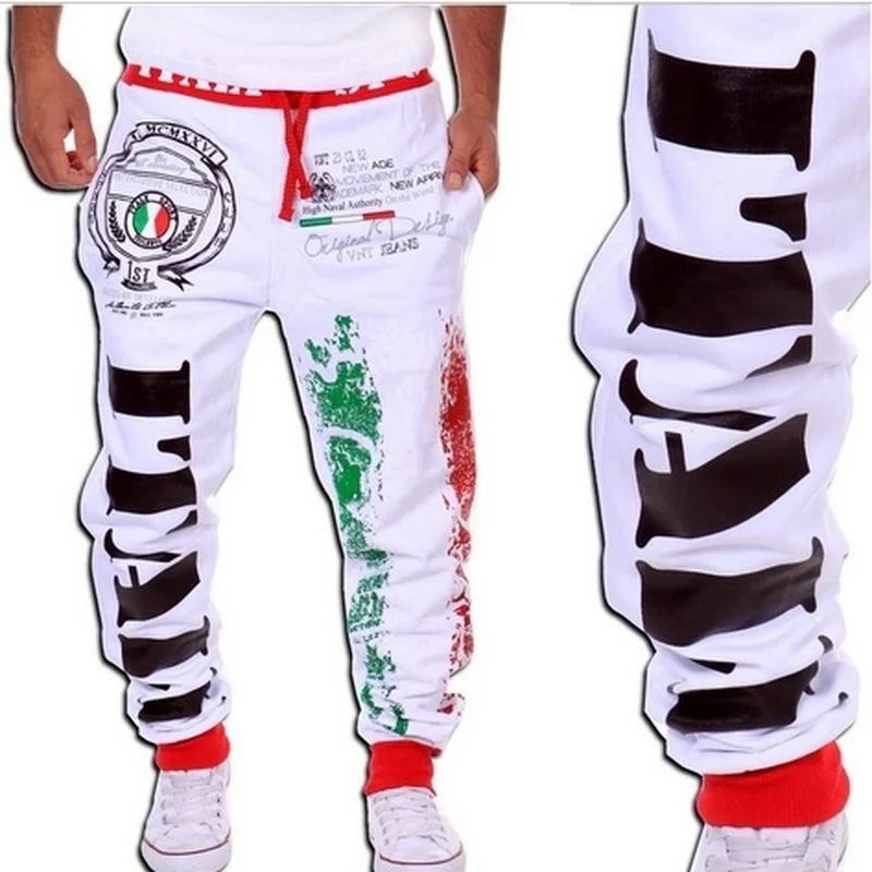 

ZOGAA Mens Cargo Pants Male Hip Hop Harem Pants Irregular Print Trousers Casual High Street Drawstring Elastic Sweatpants