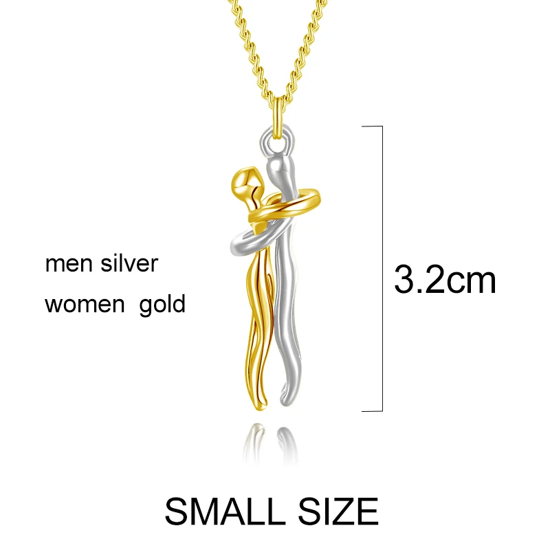 

Creative Couple Hugging Pendant Necklace for Women and Men Fashion True Love Witness for Couple Necklace Jewelry