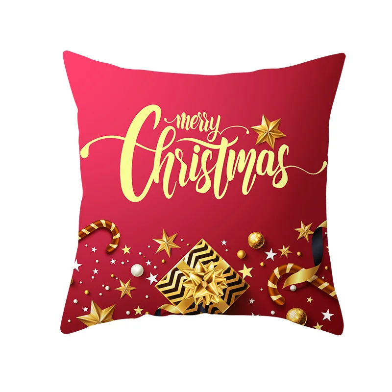 

45x45cm Christmas Pillowcase Red Santa Christmas Cushion Cover Decor for Home Ornaments Xmas Table Decor 2020 Xmas Gift New Year