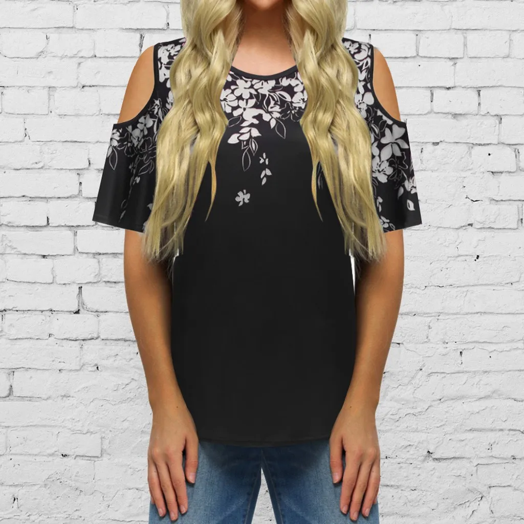 SAGACE футболка Новая женская с круглым вырезом и цветочным принтом Harajuku Kawaii 90s в