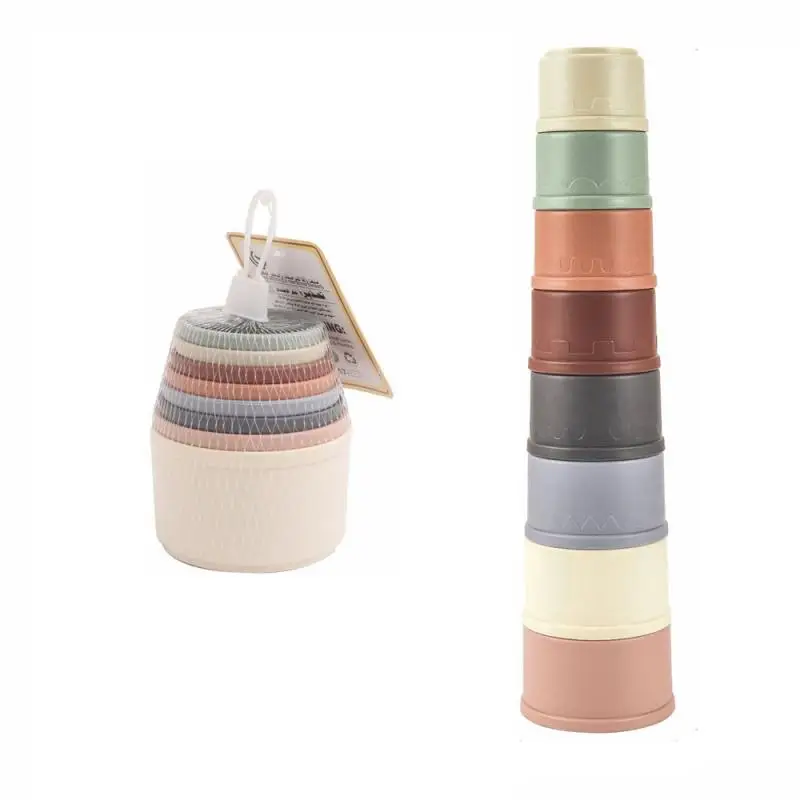 

8pcs Of Set Newborn Interesting Early Educational Bath Toys Baby Stacking Cup Shower Toys Birthday Gift For Toddler Boy And Girl