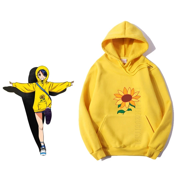 

Wonder Egg Priority Ai Kawaii Hoodie For Men Aesthetic Sun Flower Pocket Same Paragraph Streetwear Anime Cosplay Clothes Hoody