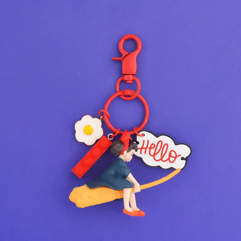

Japan Kawaii Cartoon Girl Key Pendant Cute Cartoon Key Button Pendant Purse Accessories Decoration Gift Switch Romantic Couples