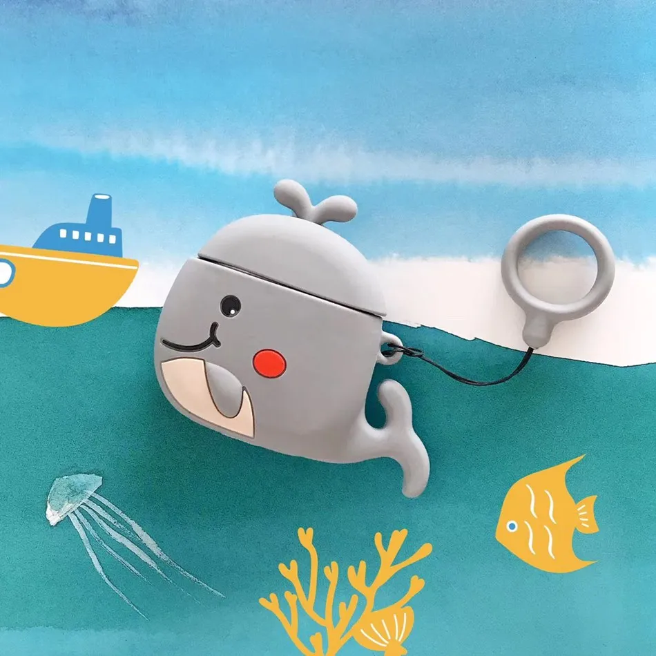 3D Силиконовый наушник чехол для Airpods чехол милый КИТ Жук чехол для Apple Air pods чехол для наушников кольцо ремень