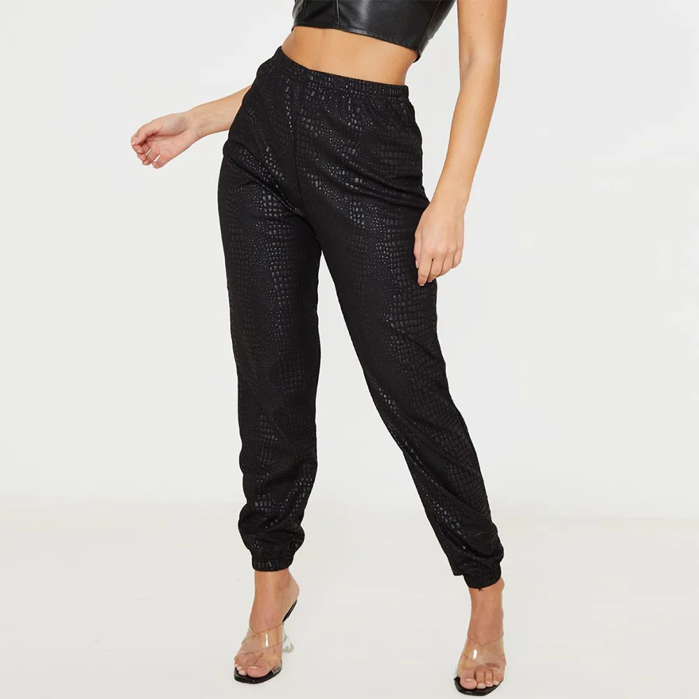 Повседневные кожаные брюки Стрейчевые длинные брюки-карандаш женские зимние